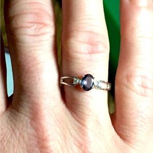 10k Iolite and Diamond Ring